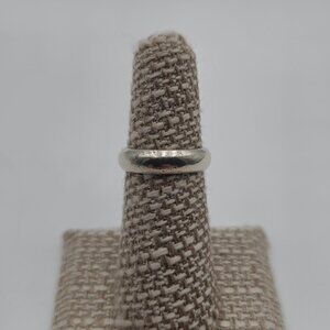 Size 6 Sterling Silver Worn Solid Band Ring A3080